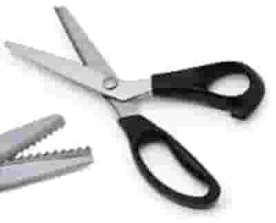 Tesoura Zig Zag Picotar Costura Papel Tecido Profissional Cor Preto