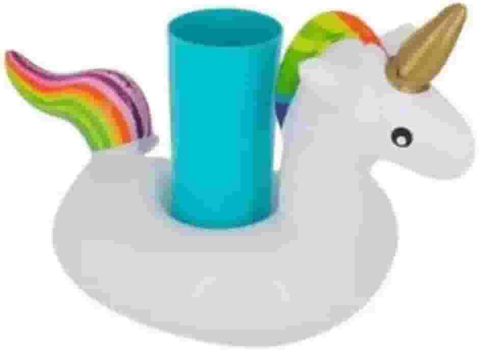 KIT 2 Boia Porta Copo Unicórnio Flutuador Praia Piscina Festa