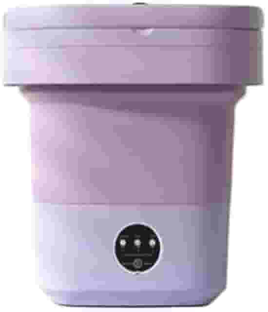 Mini Lavadora de Roupas Dobrável Portátil 10L – 36W, Automática, Baixo Consumo de Água e Energia – Ideal para Viagens, Apartamentos e Camping (Rosa)