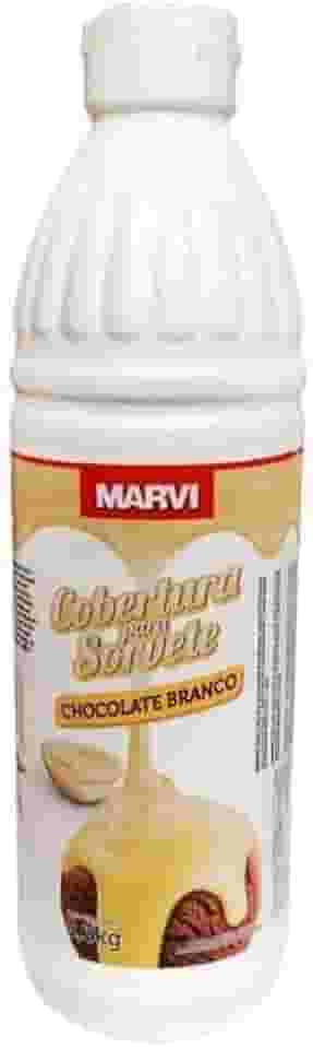 Cobertura Para Sorvete Calda Sabor Chocolate Branco 1,3kg Marvi