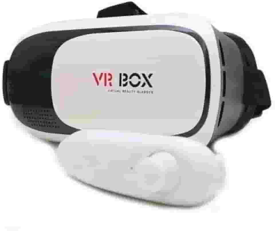 Óculos de Realidade Virtual 3D VR Box 2.0 com Controle Bluetooth Experiência Imersiva 360° para Celular Android e iPhone Jogos Filmes e Simuladores em Alta Definição
