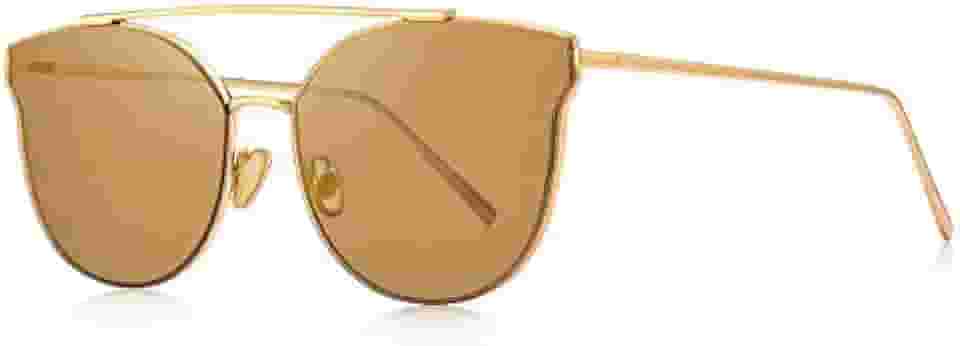 Óculos de sol femininos fashion Cat Eye com revestimento de lentes espelhadas UV400