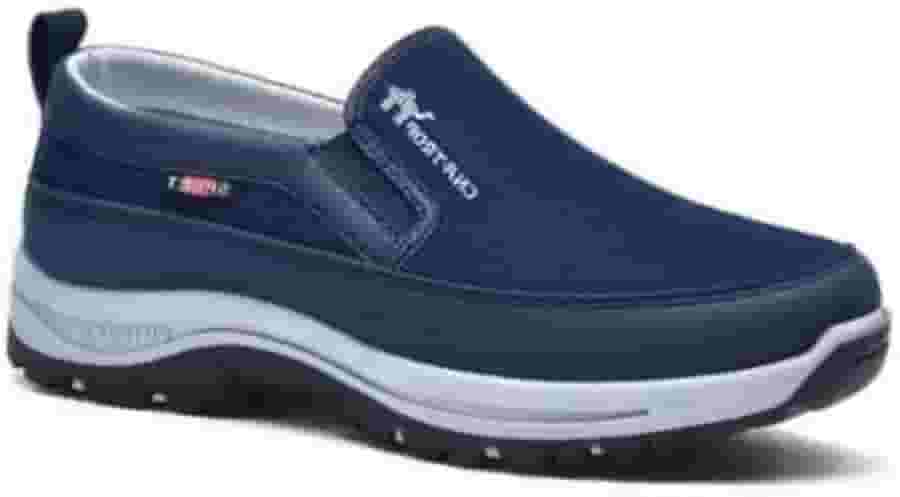 Tênis Masculino Slip On Azul Casual Esportivo Confortável Leve e Antiderrapante para o Dia a Dia