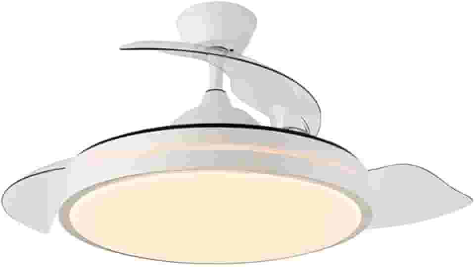 Ventilador de Teto LED 3 Pás Retrátil Potente Branco, 3 Cores de luz, Controle Remoto, Alto Padrão Great Home 127V/220V