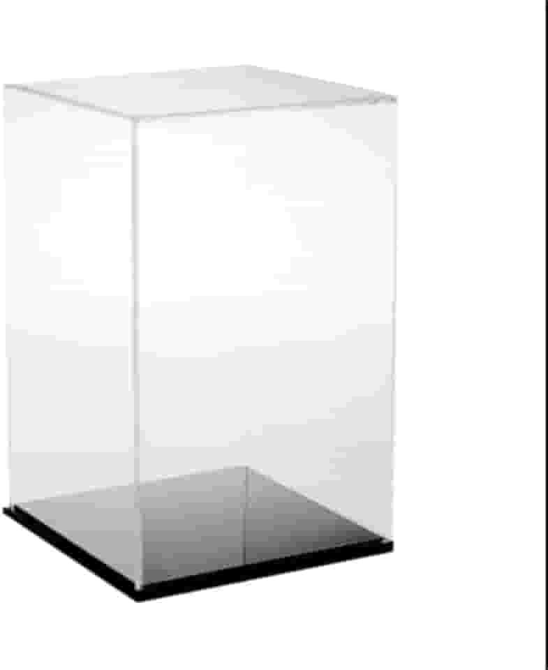 Caixa Expositora em Acrílico Transparente- base cor preta (15x15x25(h))