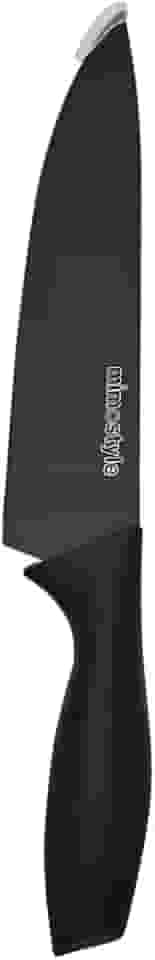 Mimo Style, Faca Chef Profissional em Aço Inox com Cabo Antiaderente e Lâmina de 20cm - Preto