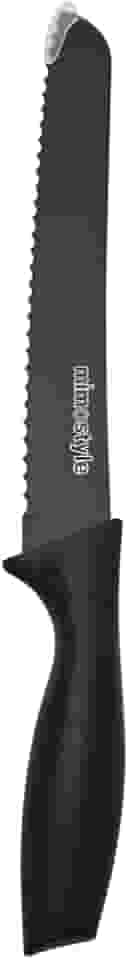 Mimo Style Faca Para Pão Cor Preta 32cm, Feita Inteiramente de Aço Inoxidável Durável. Design Elegante. AC21051