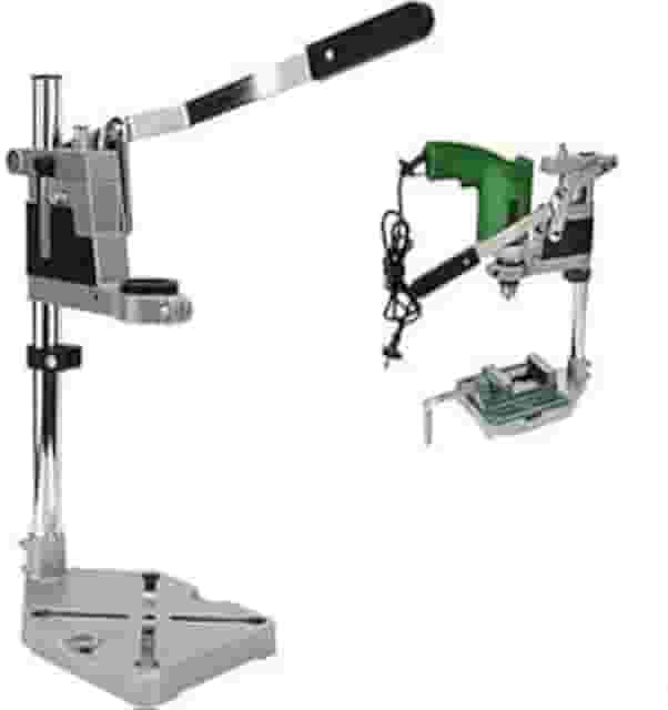 Suporte para Furadeira com Morsa - Ajuste de Altura e Ângulo para Trabalhos para Perfuração C/Morsa Ajustavel