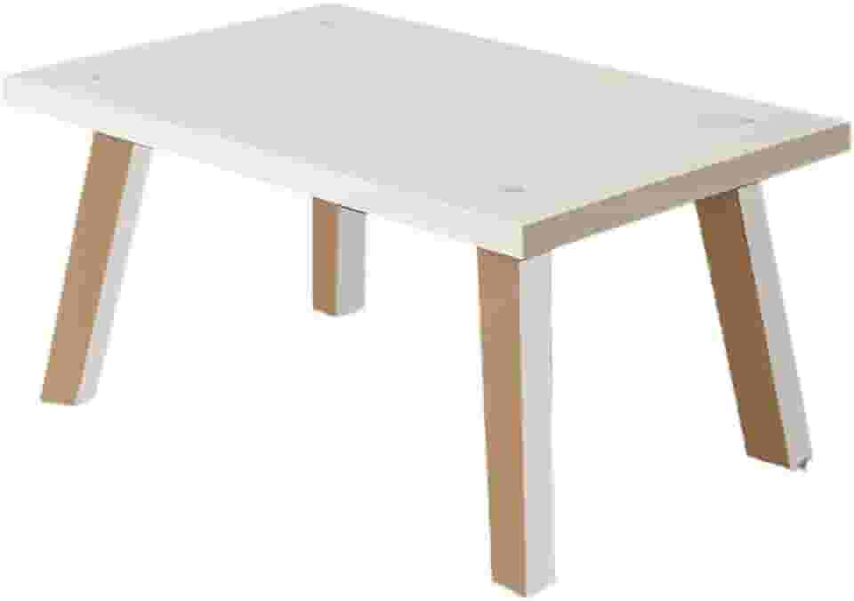 Mesa de Centro Versátil em MDF - Design que Adapta ao Estilo Moderno, Retrô e Vintage com Elegância (Branco)