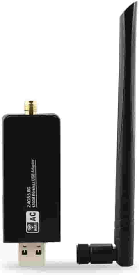 JAPOO RTL8812AU Adaptador USB WiFi para PC Desktop e Laptop Antena 5dBi de banda dupla de alto ganho de 1200 Mbps 5.8G/2.4G suporta Kali Linux Ubuntu Mint Debian Kubuntu Mate Zorin PureOS Raspberry Pi