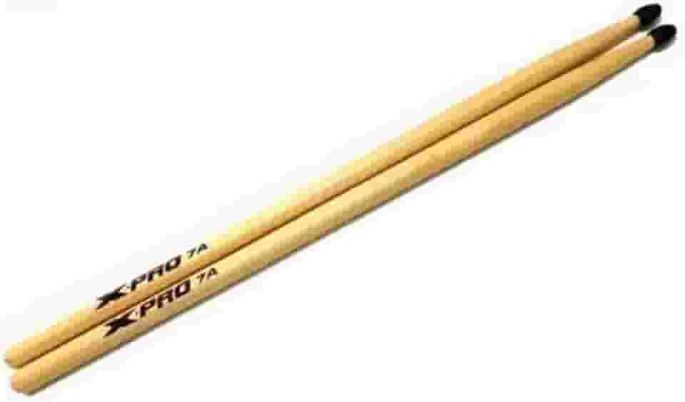 Baquetas X-Pro 7A, Ponta de Nylon, Madeira Natural, Par, 42 cm