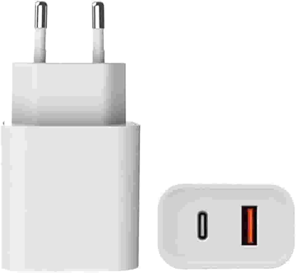 Carregador Universal Ultra Rápido 40W Duo, USB-C e USB-A, Power Delivery, Quick Charge 4.0 – Compatível com Motorola, LG, iPhone e Outros Dispositivos.