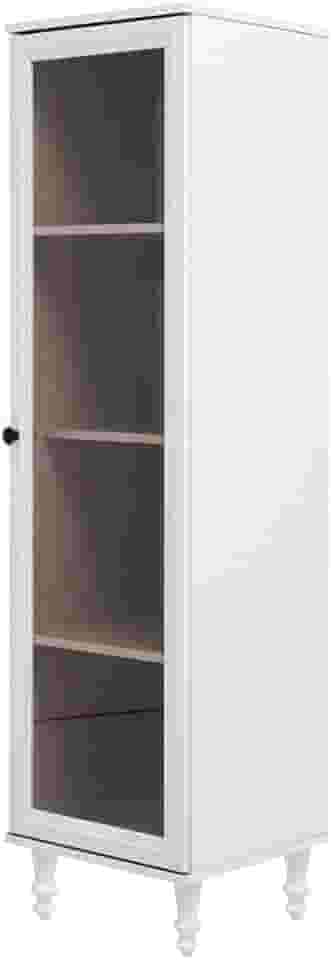 Cristaleira Estante Para Livros Ditália 1 Porta Vidro E-963 Cor:branco