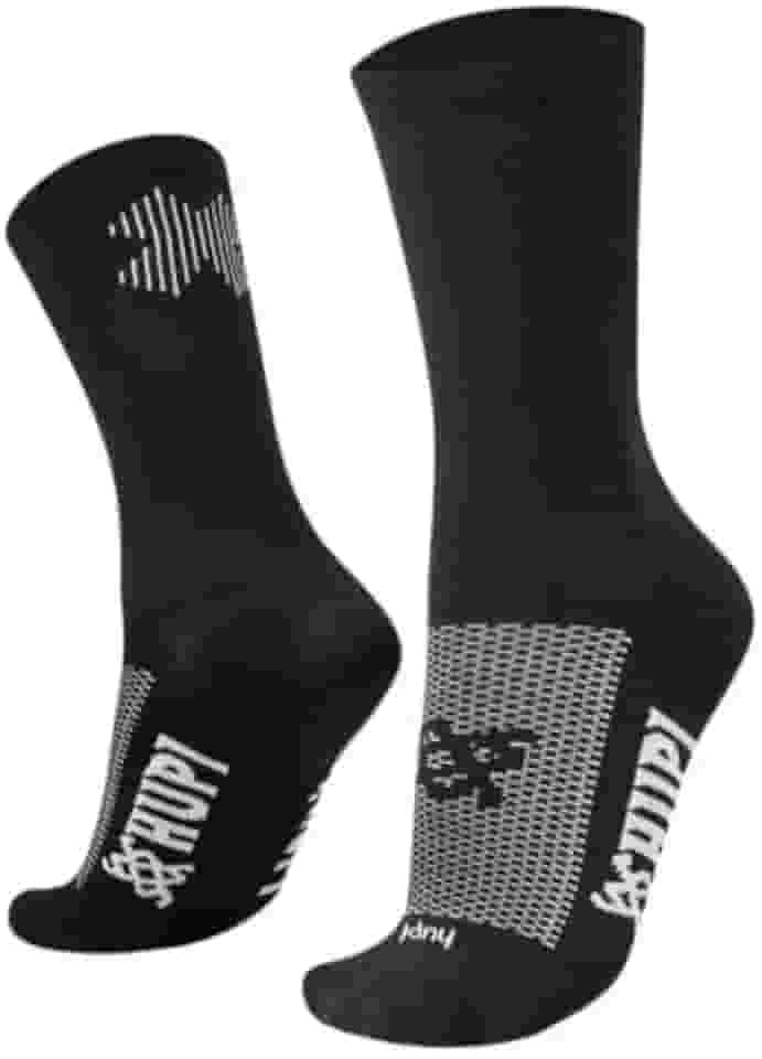 Meia Ciclismo Corrida Bike Hupi Cano Médio Cores 1 Par - Double x Preto - 36-42