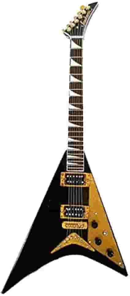 AXE HEAVEN RR-085 Randy Rhoads Mini guitarra Concorde Flying V preta e dourada