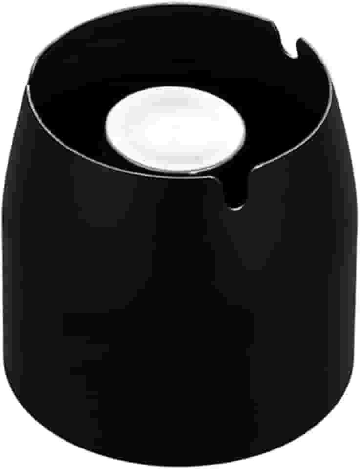 Cinzeiro à prova de cheiro à prova de vento com tampa - Cinzeiro de aço inoxidável para ambientes externos e de carro para pátio, casa, escritório (7,6 x 6,8 x 7,5 cm), preto