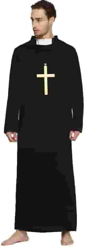 Fantasia Roupa Padre Adulto Festa Junina Halloween Com Crucifixo