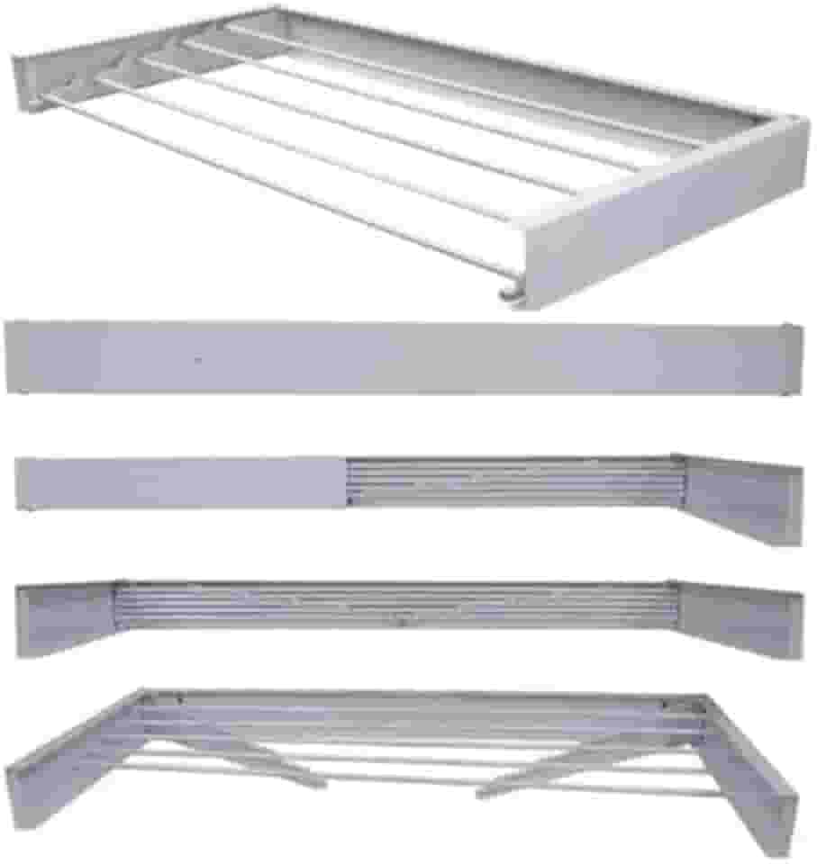 Varal De Parede Retratil Secreto Magico 100cm Com 6 Varetas