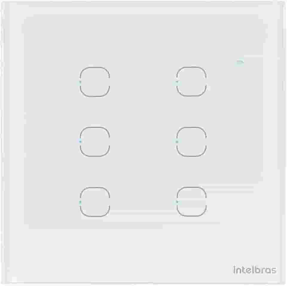 Intelbras, EWS 1006, Interruptor Touch Smart Wi-Fi com 6 teclas, Branco