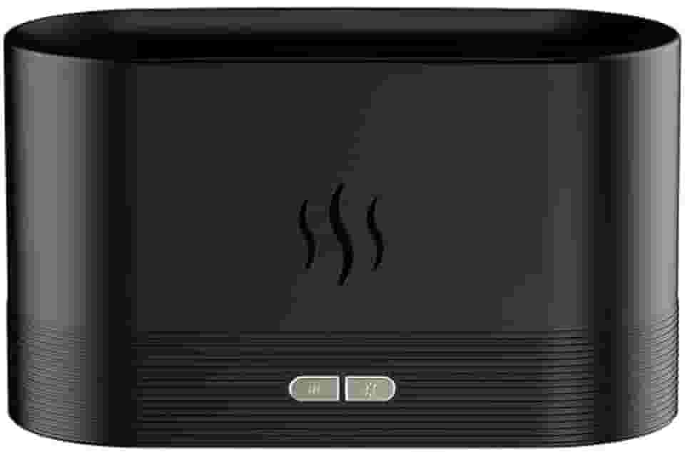 Difusor De Óleos Essencial E Umidificador De Ar 2 Em 1 Com 7 Cores Chama -180ml-Difusor De Aroma E Ambiente(701-PRETO)