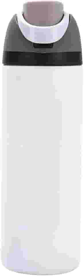 Garrafa Térmica de Água 710ml com Tampa 2 em 1 - Antivazamento, Parede Dupla, Com Alça e Tampa com Trava (Branco)