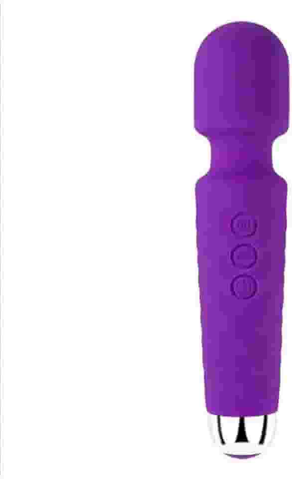 Massageador corporal Varinha mágica Varinha de silicone com textura estimulante - Recarregável, 20 modos, 8 velocidades(ROXO)