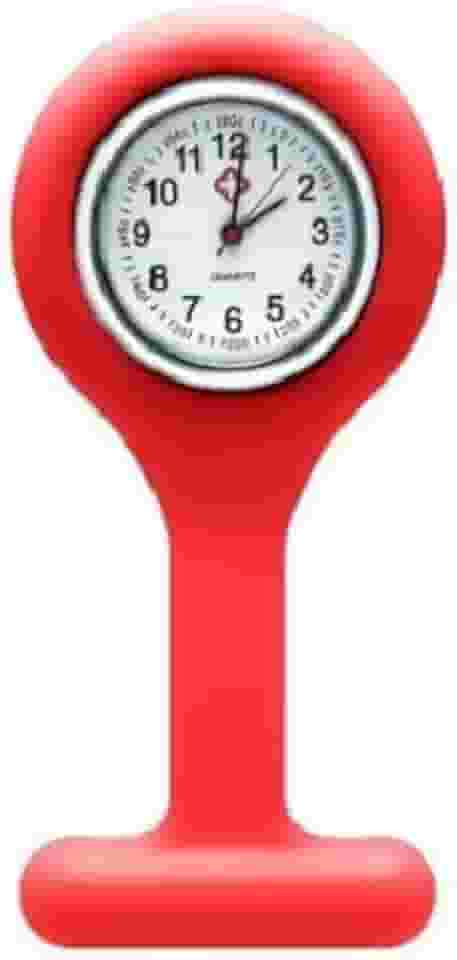 Relógio de Lapela em Silicone Para Enfermeiras (Vermelho)