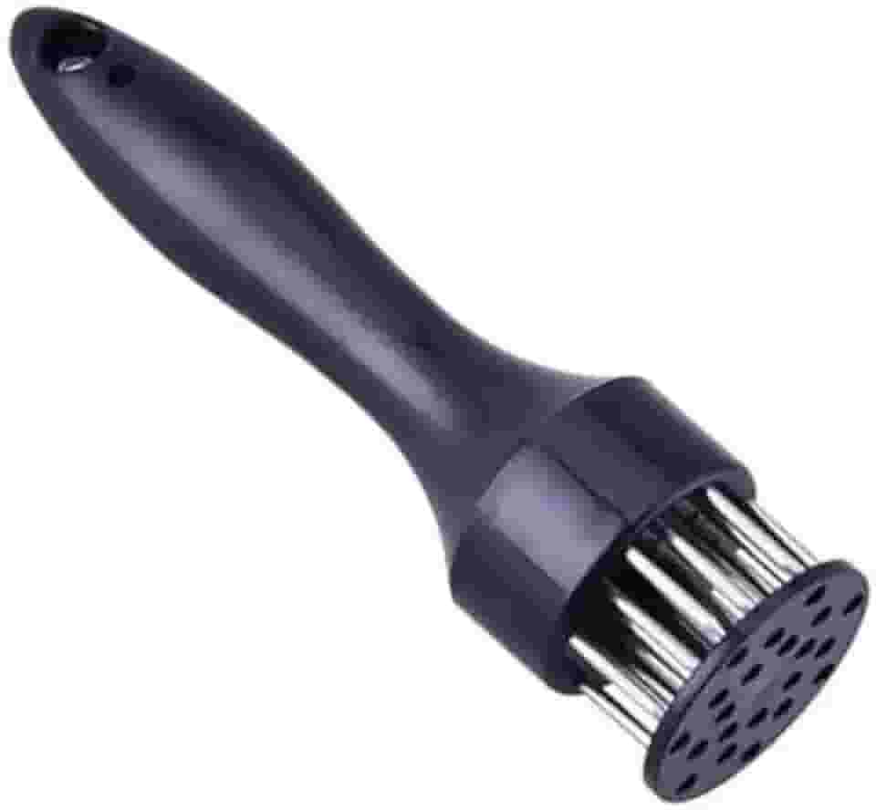 Amaciador Batedor De Carne Bife Com Furador Manual Aço Inox