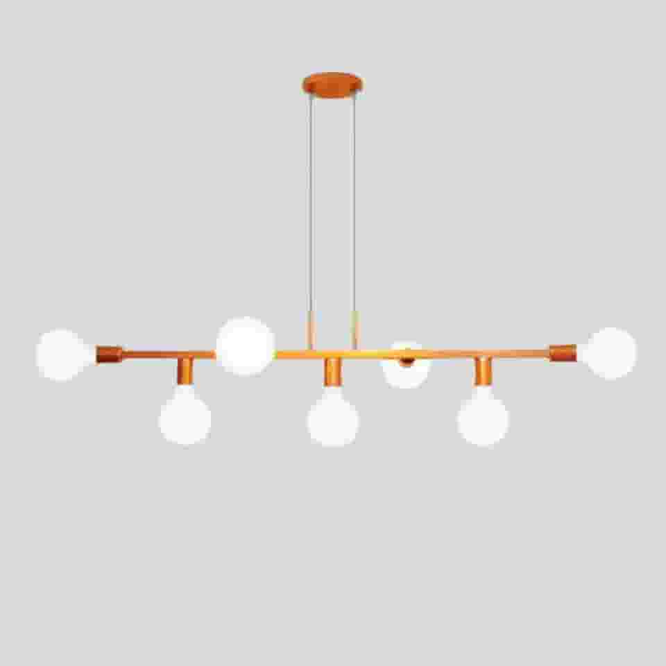 Lustre de teto Pendente Rubis 7 Lâmpadas mesa de jantar e área Gourmet Cor DOURADO