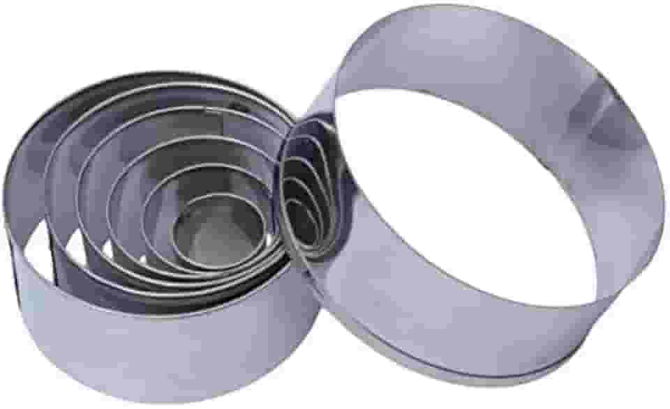 Jogo Cortadore Redondo Liso 7pçs Inox Para Massas E Biscoito