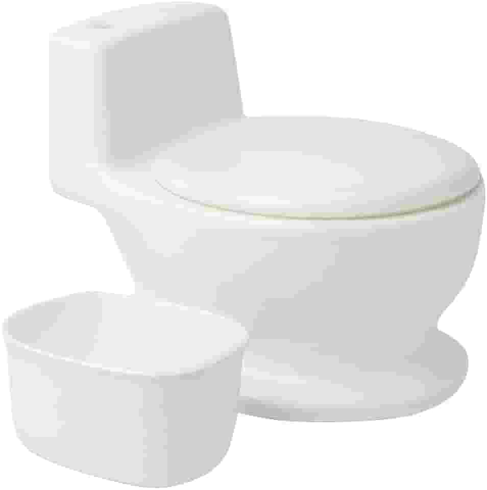 Troninho Pinico Infantil OHANA BABY Simulador de Privadinha Com Som Realista de Descarga Desfralde Divertido Para Bebes Meninos e Meninas Cor Branco