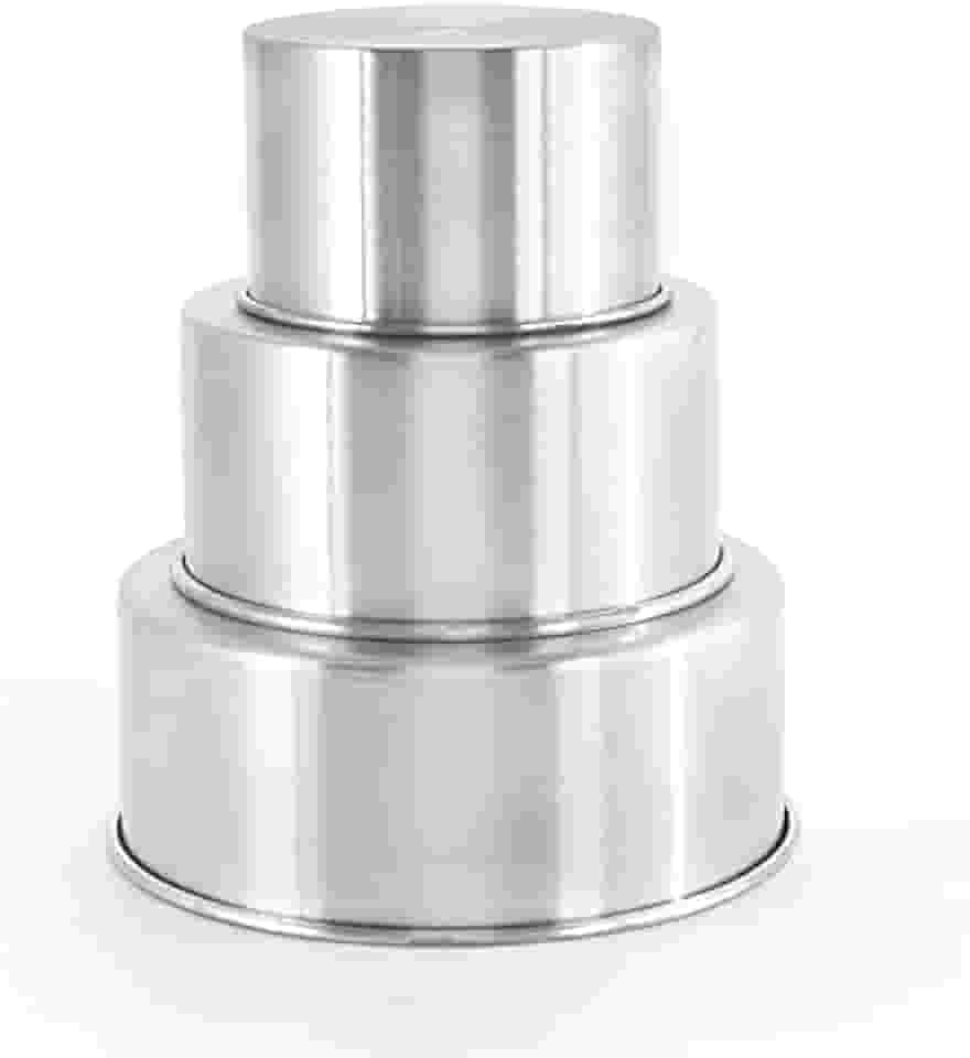 Jogo 3 Forma Assadeira Bolo Redonda Alta 15-20-25 x 10 cm Altura Aluminio