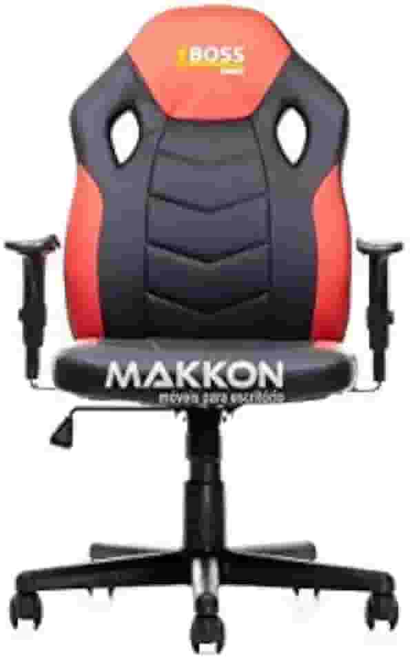 Cadeira Gamer Infantil Preta com Vermelho MK-862 - Makkon