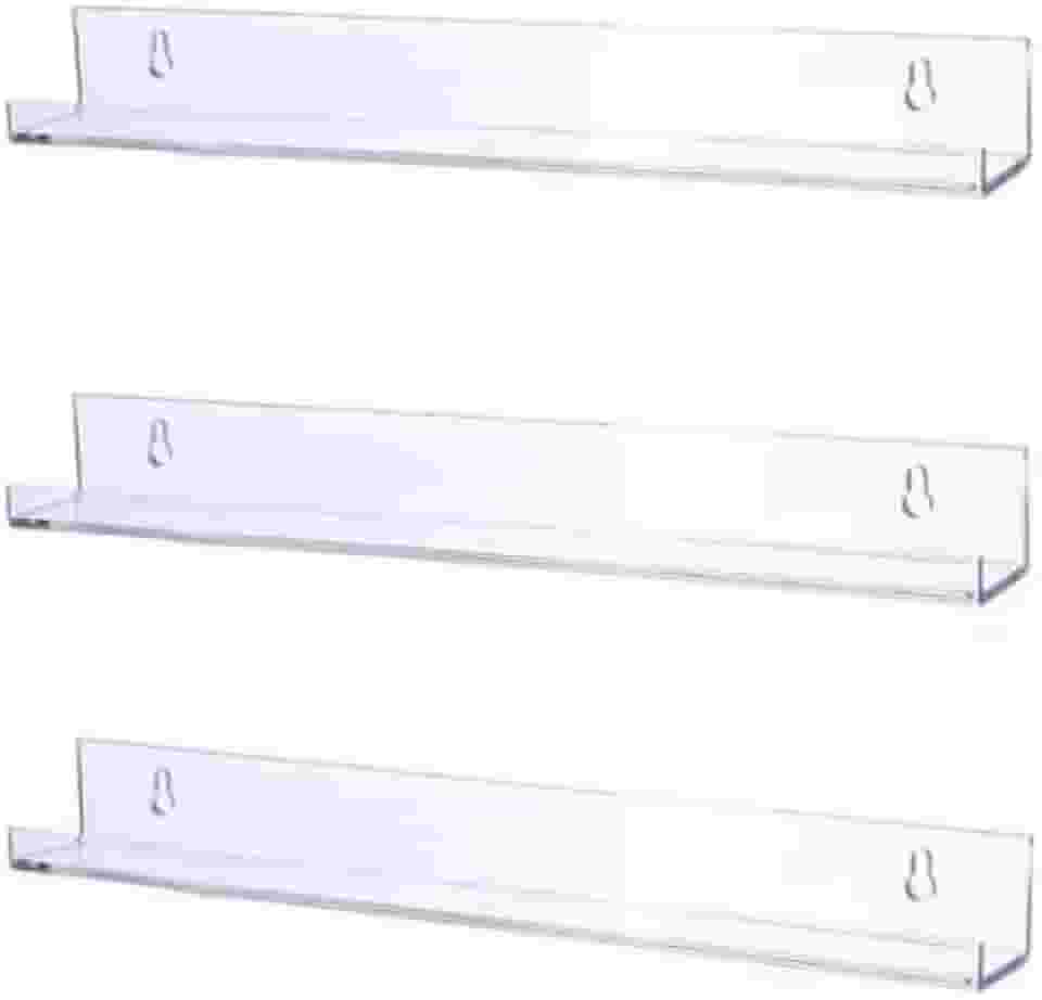 4 Prateleiras De Acrilico Invisível Livros 60cm