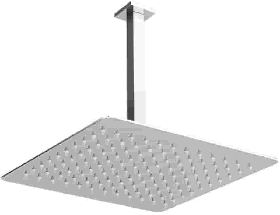 Chuveiro Ducha Slim Quadrado Metal 30x30cm Com Braço De Teto
