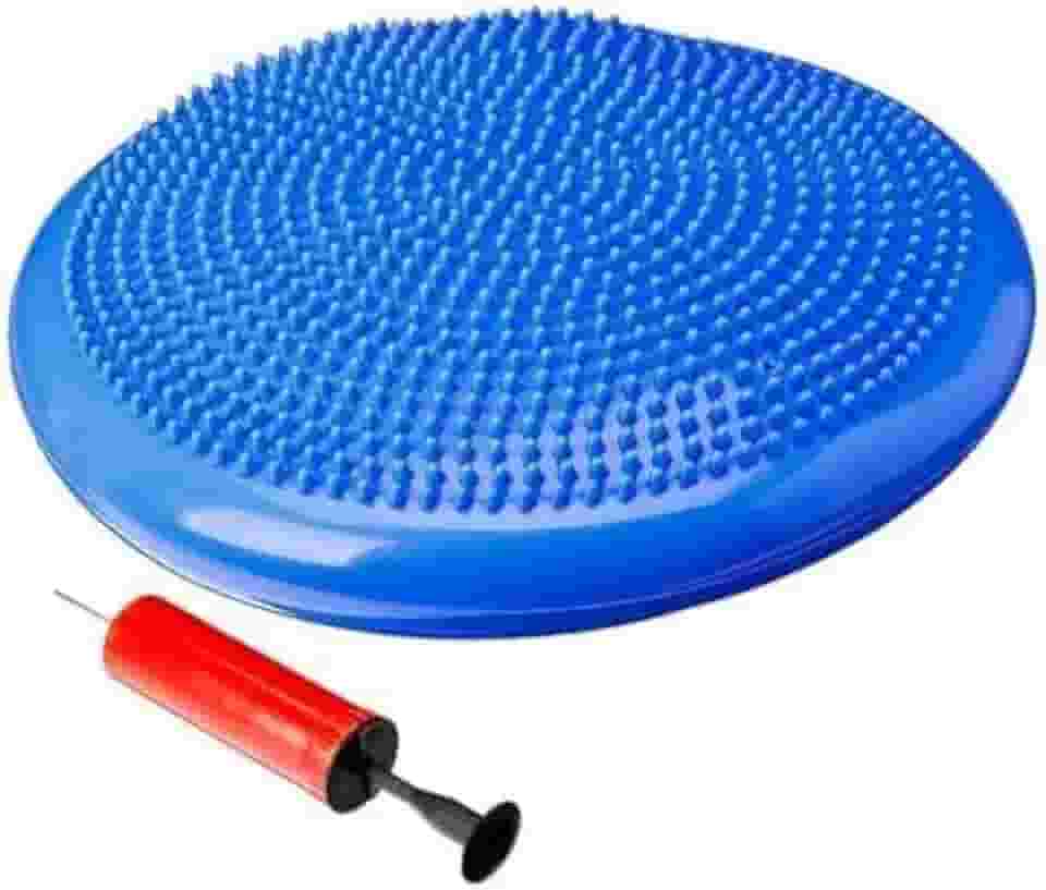 Disco de Equilibrio Inflavel 34cm com Bomba Pilates Yoga Funcional Prancha Plataforma