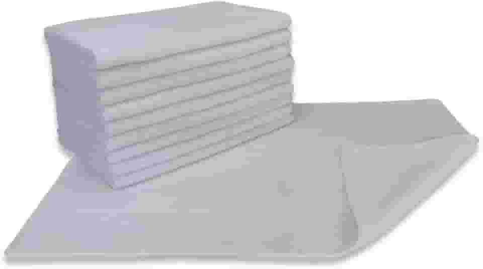 Kit 05 Tapete para Banheiro Atoalhado Felpudo Luxo c/Antiderrapante 550g/m² 45x70cm Padrão Hotel/Pousada - Branco