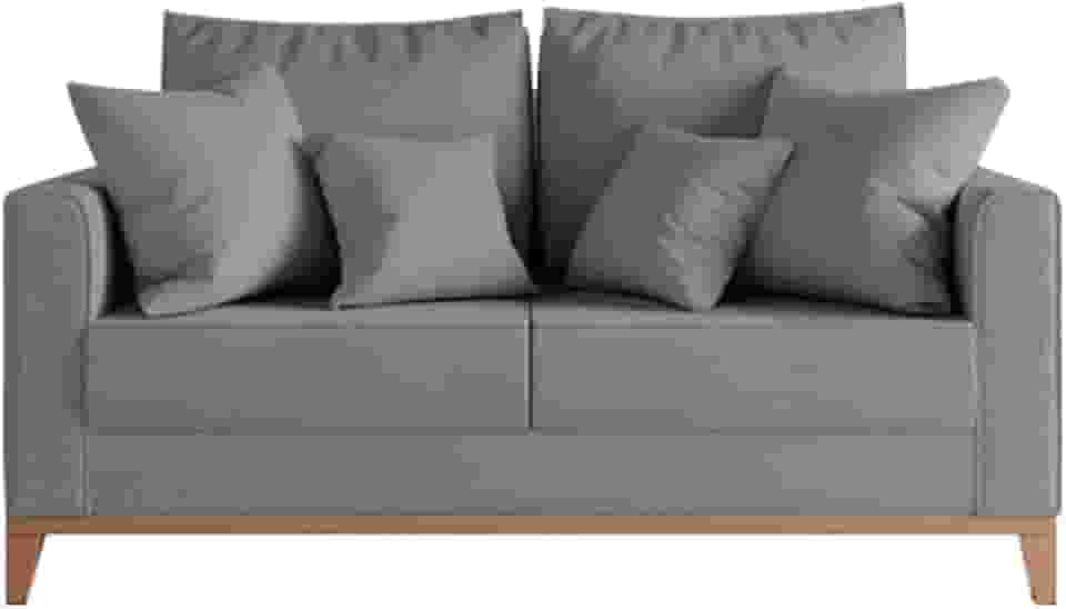 Sofa Beny 3 lugares Revestimento Linho Base em Madeira (CINZA)