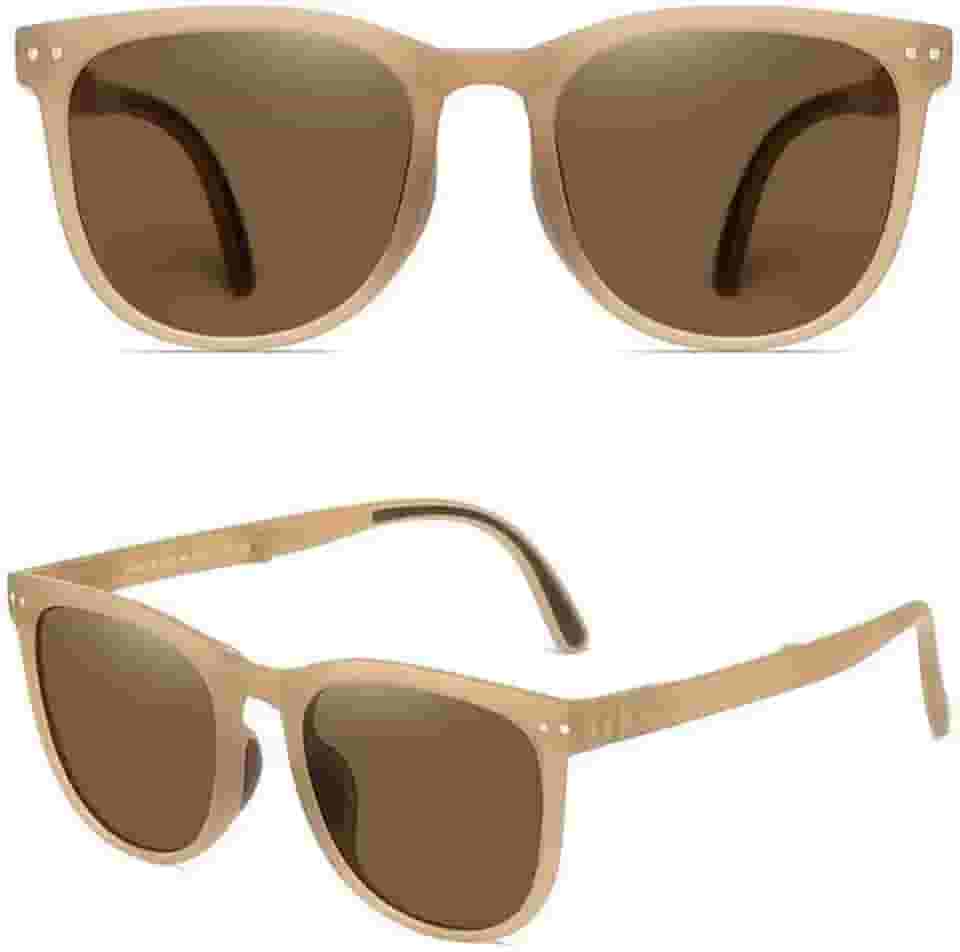 Óculos de sol polarizados dobráveis femininos e masculinos, óculos de condução ultra leves antirreflexo com capa, UV400