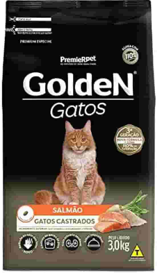 PremieR Pet Golden Ração Seca para Gatos Castrados Sabor Salmão 3kg