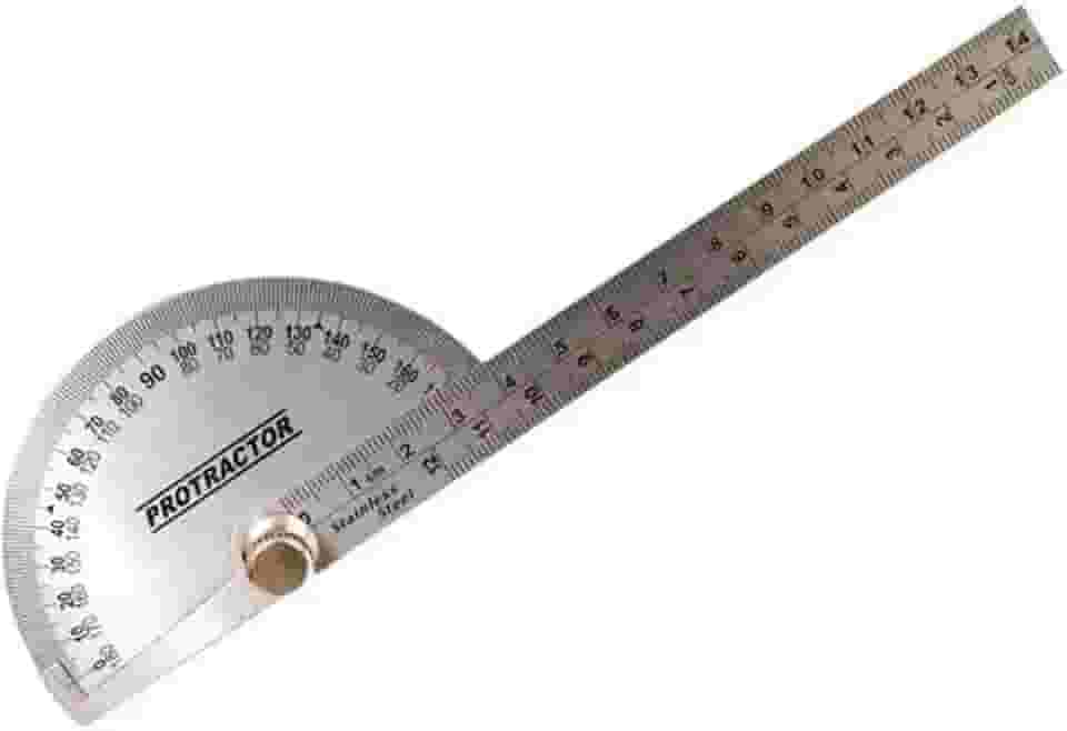 Transferidor De Grau tipo Meia Lua Ângulo 180° Graus com Régua
