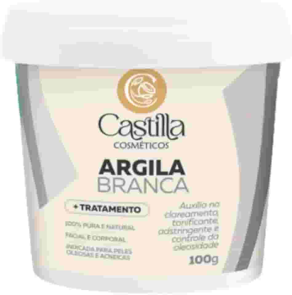Argila Branca - Castilla Cosméticos | Suavizante, Revitalizante e Uniformiza o Tom da Pele - 100g