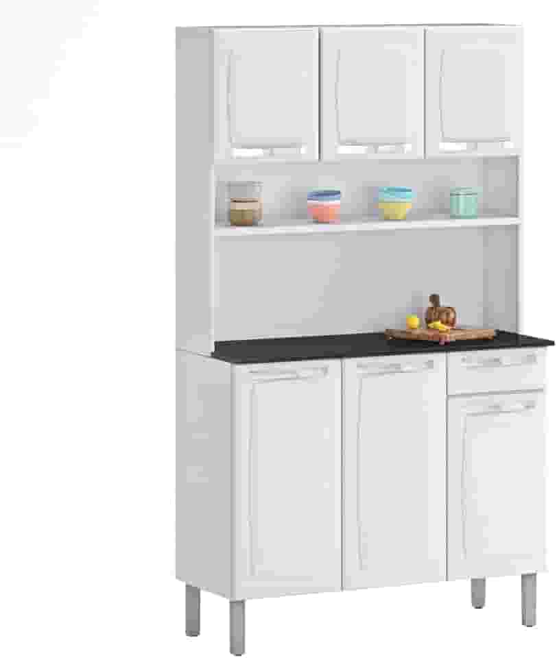 Kit Cozinhas Itatiaia Rose - 6 Portas e 1 Gaveta - Branco