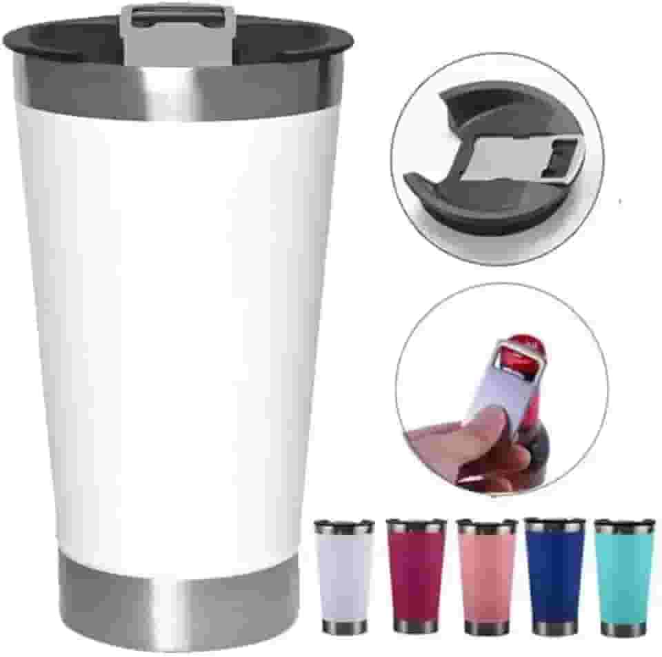 Copo Termico Inox Cerveja Bebida Chopp 470ml com Tampa com Abridor