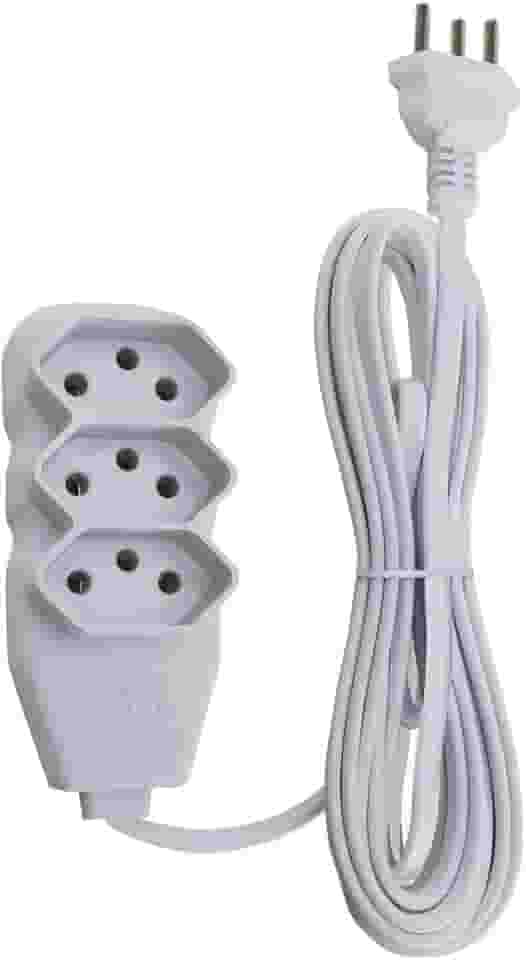 Force Line - Extensão Slim 3 Tomadas Tripolar Bivolt 1 Metro