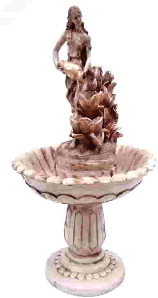 Fonte pedestal Chafariz mulher com jarro jardim grande Prime Bivolt