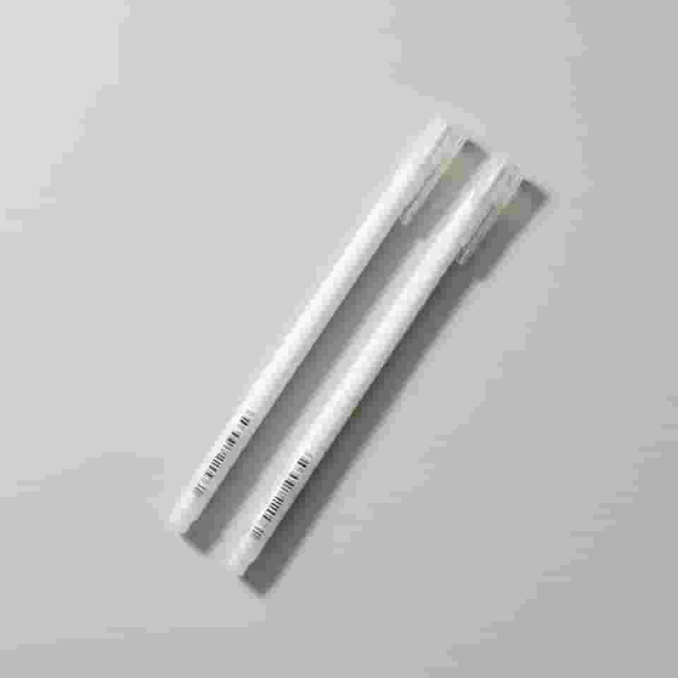 Kit 2 Caneta Branca Gel Ponta Fina 0.6mm Para Design de Sobrancelha Desenho Marcador Colorir Canetas Brancas Pintar Livros Profissional Artesanato