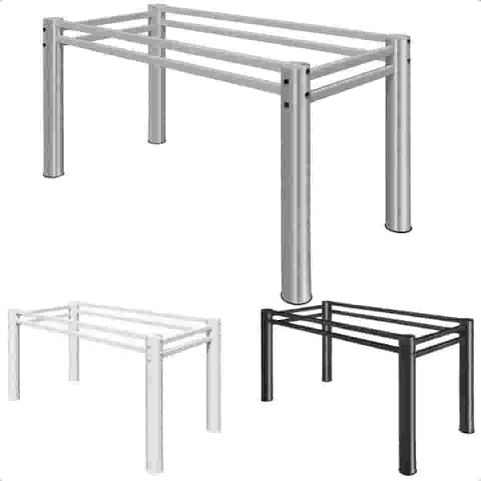 Base Para Mesa De Jantar Para Pedra Granito Vidro Madeira de até 120 x 80cm (Prata)