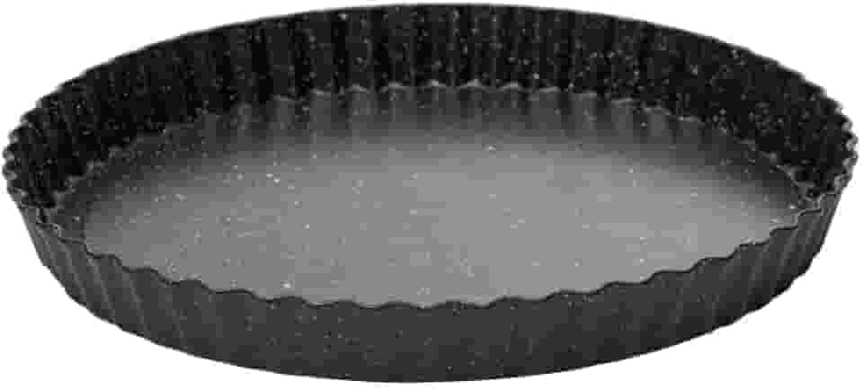LYOR - Forma para Torta Fundo Removível Antiaderente de Aço Carbono Granilite Preta 24cm x 3cm
