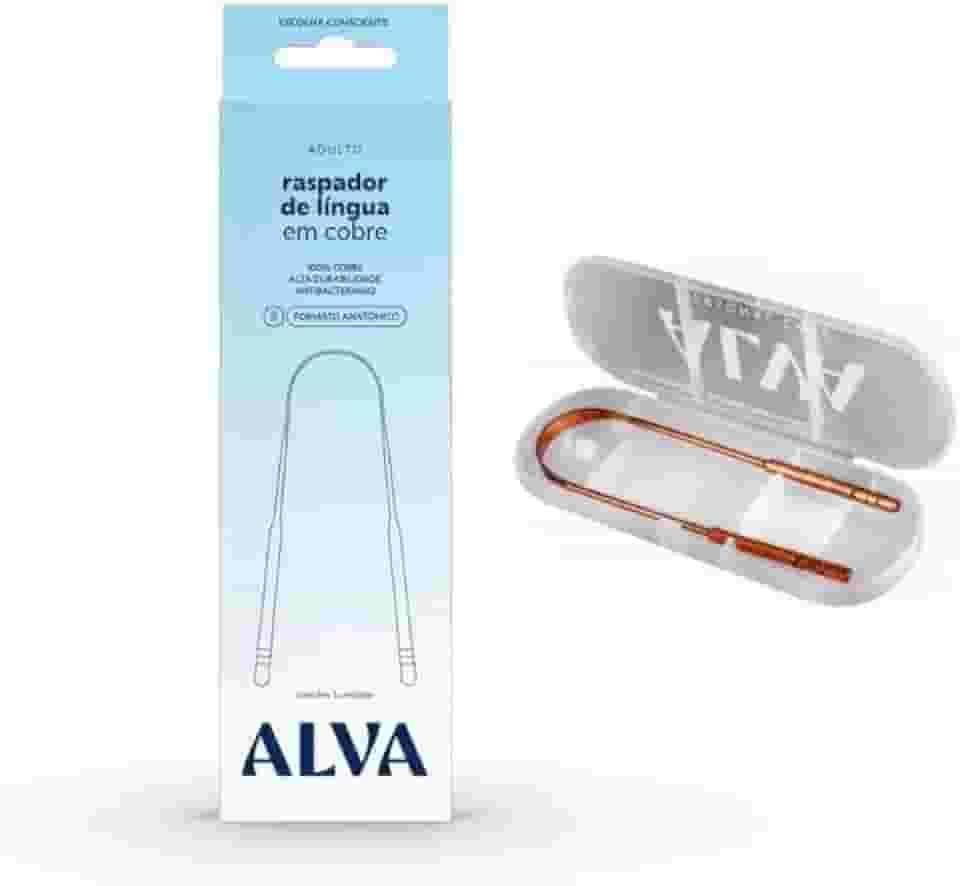 Raspador de Língua de Cobre para Higiene Bucal com Estojo de Proteção